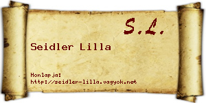 Seidler Lilla névjegykártya